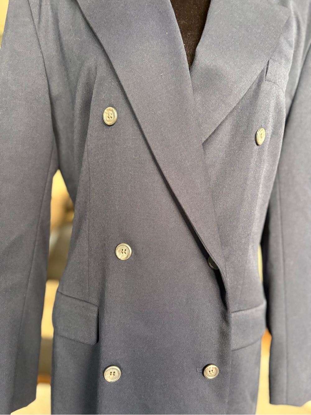 Vintage Ralph Lauren Double-Breasted Navy Blazer Dress - Picture 3 of 16